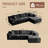 Boneless 103.54 Inch L-Shaped Modern Modular Sectional Sofa With Chaise And Pillows Featuring High-Density Sponge And Velvet Upholstery-100829905-100829909