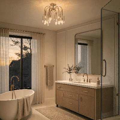 Anholt 4-Light Convertible Semi-Flush or Pendant in Noble Brass