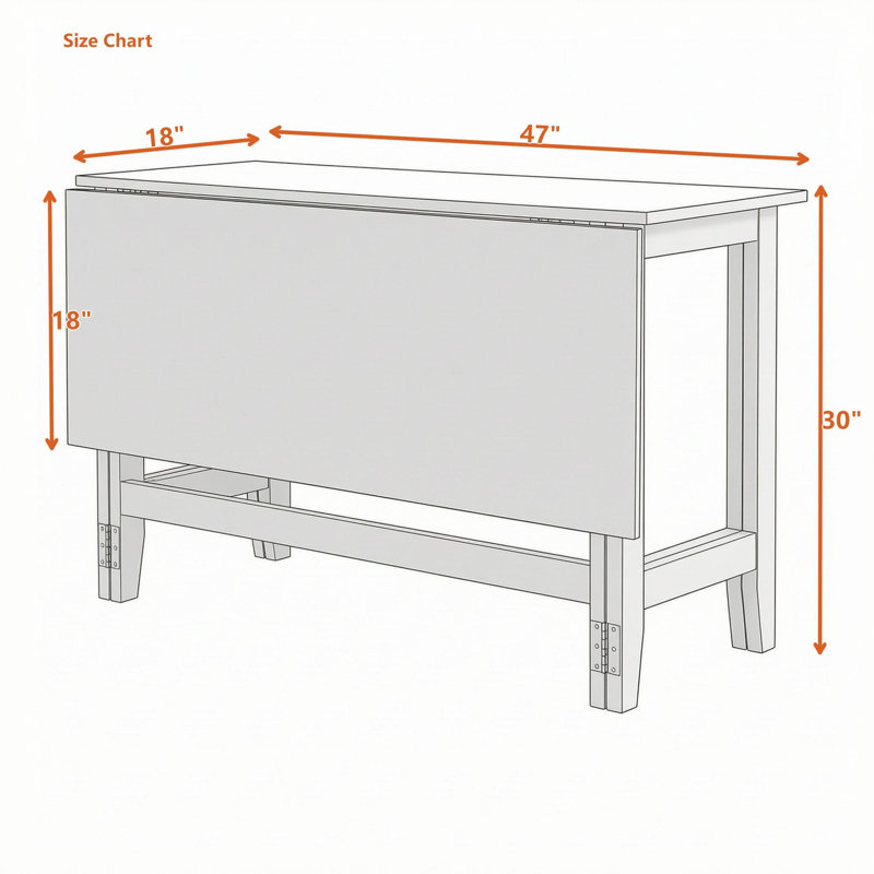 Table de salle à manger extensible à abattants de style champêtre, Blanc