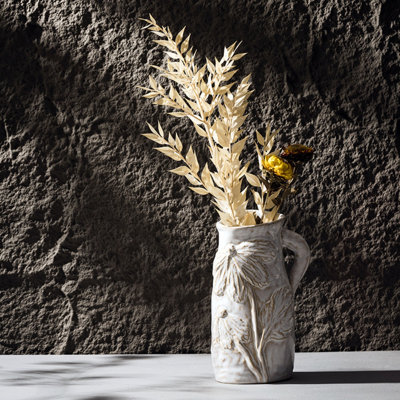Vase décoratif en céramique blanche, joli petit vase à fleurs blanches pour la décoration intérieure, vases décoratifs en céramique de style bohème d'inspiration nordique moderne
