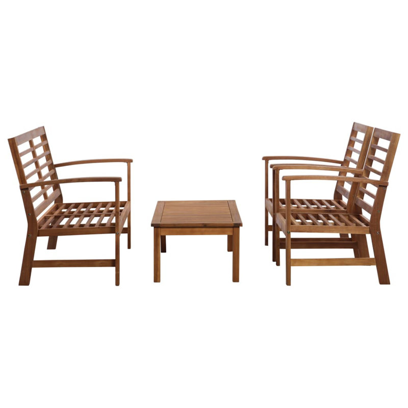 O'Brien 2 - Person Acacia Solid Wood Patio Dining Set Rectangular Table