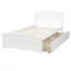 Lit plateforme simple avec deux tiroirs, blanc-547408969