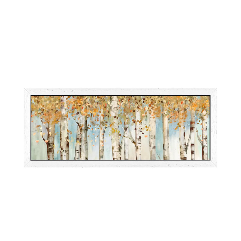 Birch Country by Allison Pearce - Panoramic Painting on Canvas, 182.88 cm H x 60.96 cm W, White Framed