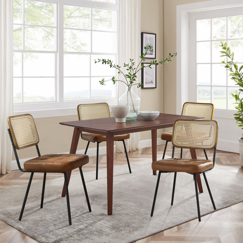 Bowens Upholstered Dining Chair, Yellow/Brown