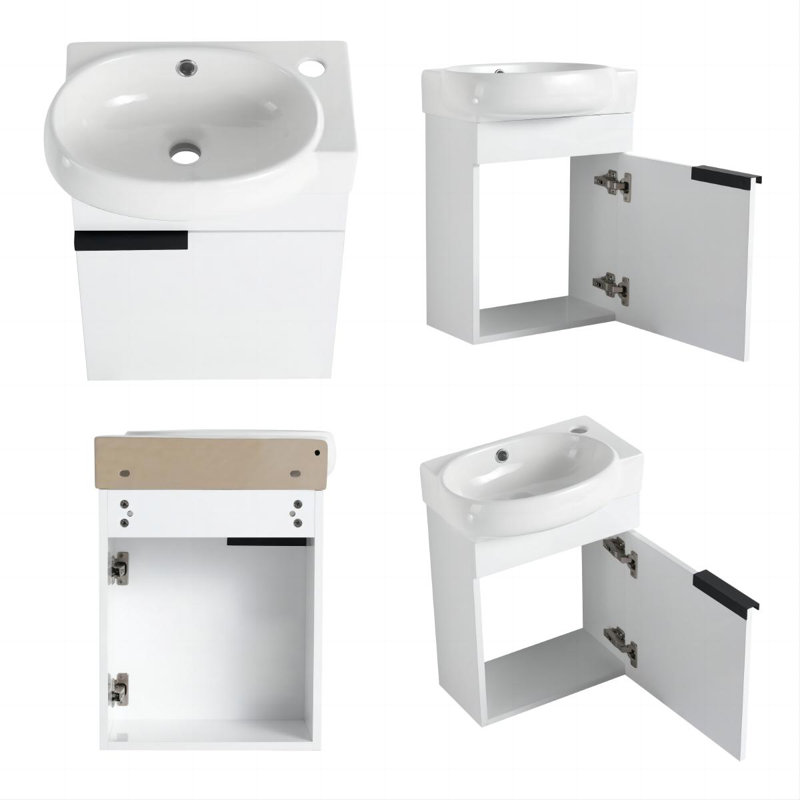 Mirrum 16.8'' Single Bathroom Vanity with Ceramic Top, White