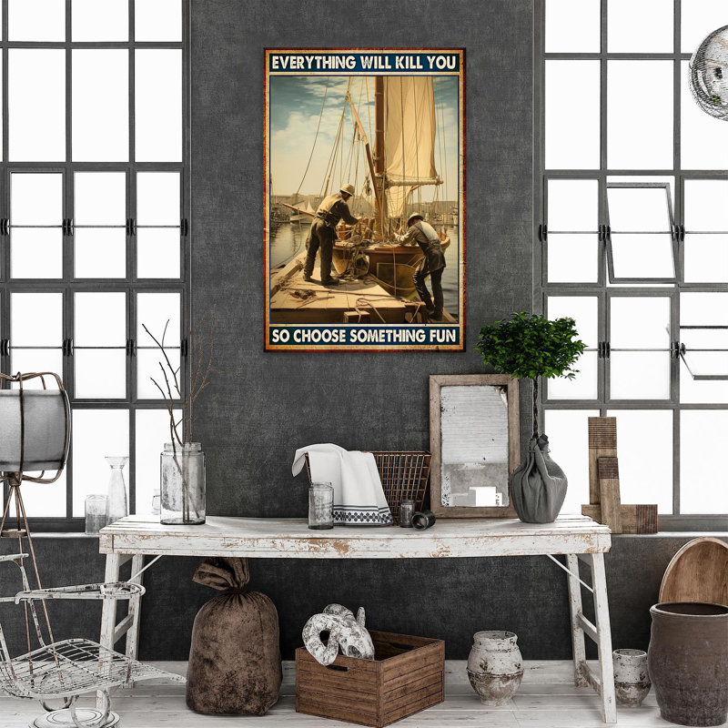 «Sailors so choisir Quelque chose de amusant», reproduction d'art rectangulaire sur toile tendue 2 pièces