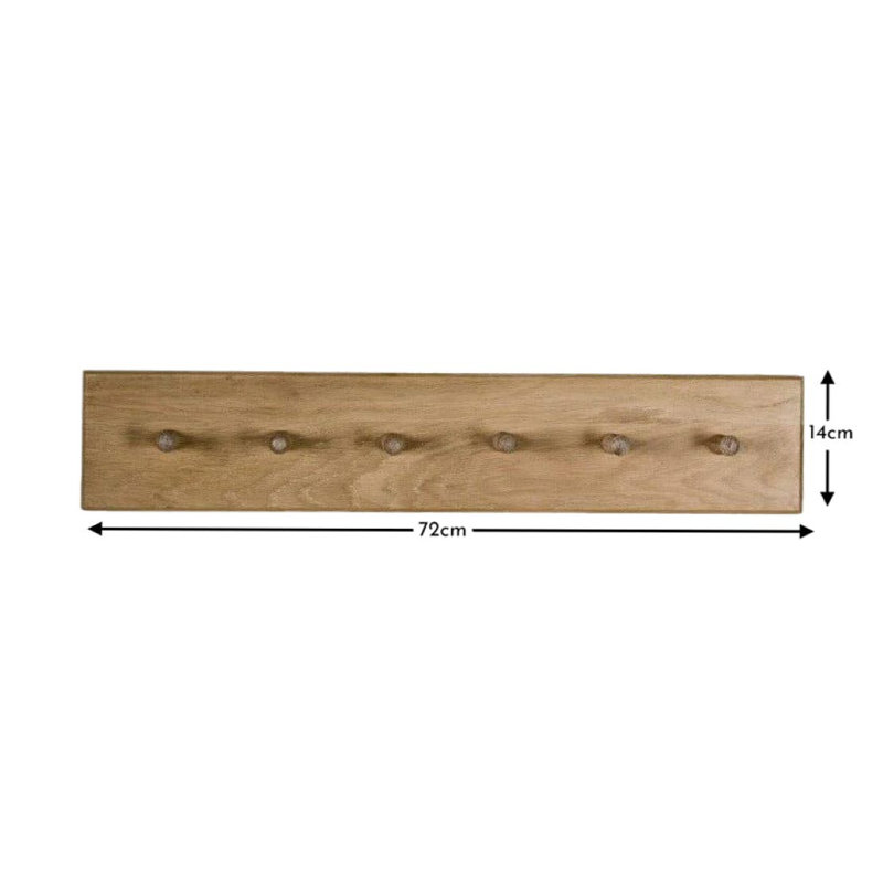 Hopley Solid Wood Wall 6 - Hook Wall Mounted Coat Rack, Oak