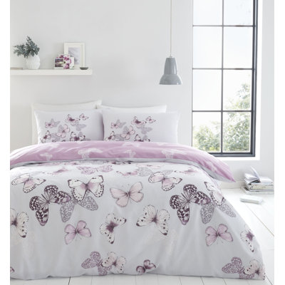 Scatter Butterfly Reversible Duvet Cover Set with Pillowcases
