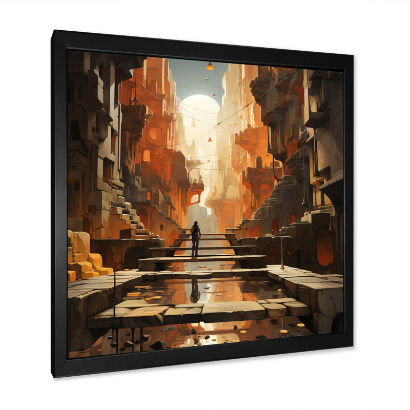 Sci Fi Odyssey City II, H 24 po x l 24 po x P 1 po, Cadre photo noir