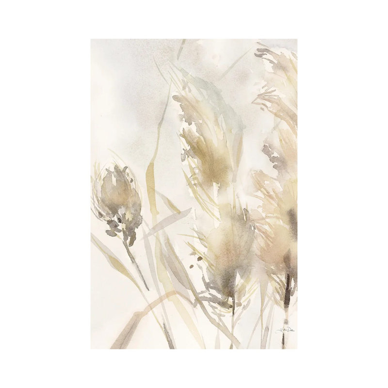 «Light Pampas Grasses III», reproduction d'art sur toile tendue