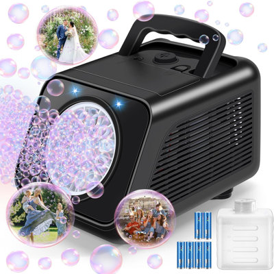 Rechargeable Automatic Bubble Machine For Kids - 20000+ Big Bubbles Per Minute, Rotating Bubble Blower Maker For Toddlers Outdoor Indoor Birthday Party Wedding Festival