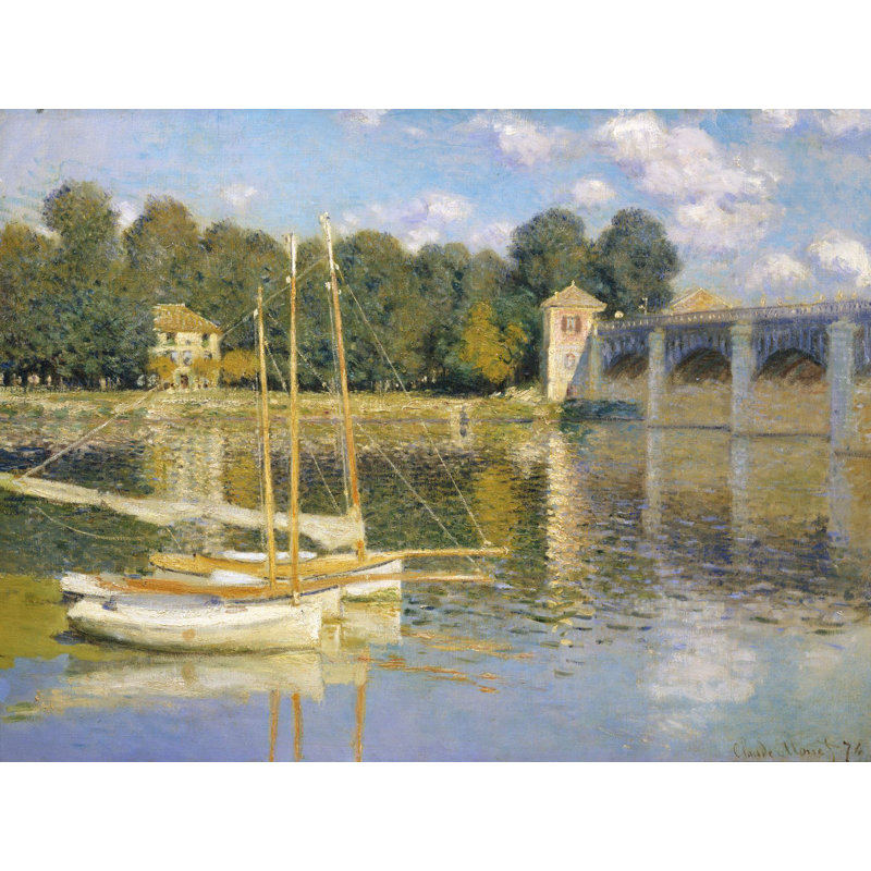 The Bridge At Argenteuil by Claude Monet - Wrapped Canvas Painting, 70cm H x 100cm W x 4cm D