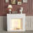 Beige Manufactured Wood Electric Fireplace