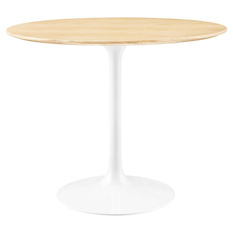Table de salle à manger Silver Orchid Fein, Blanc, Naturel, H 29.5 po x l 36 po x L 36 po