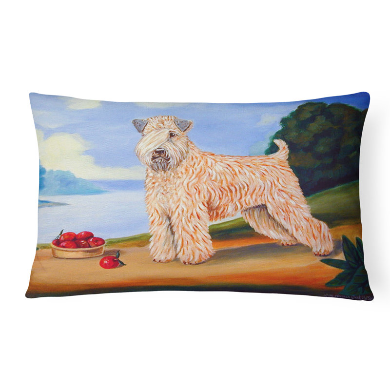 Coussin décoratif intérieur/extérieur doux revêtu Wheaten Terrier