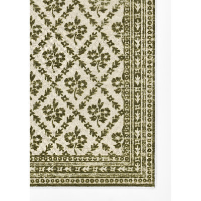 Anders Green Floral Wool Rug