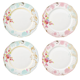 Assiette plate 10,5 po jardin d’oiseaux  (Ensemble de 4)