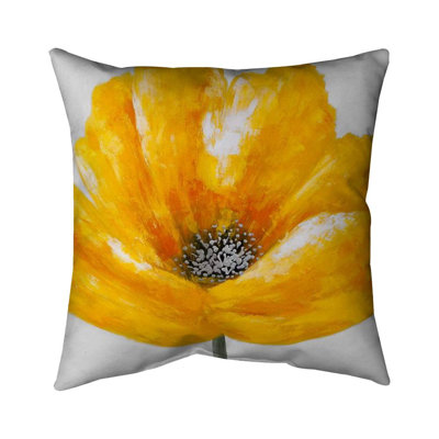Beautiful yellow flower - 16"x16" Outdoors Throw pillow - Spun poly - Print on demand