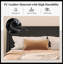 Grand cadre de lit tapissier grand, lit plateforme en cuir d'unité centrale avec un design en forme de vague et des pieds de forme trapézoïdale, aucun sommier nécessaire, noir-1037970727-1037970729