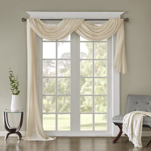 Charlton Home® Bruggeman Polyester Sheer Window Scarf Panel & Reviews ...