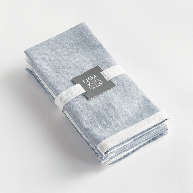 Nigel Saffron Dinner Napkins, Blue/White