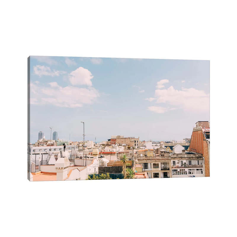 Barcelona Rooftops by Bethany Young - Print on Canvas, Wrapped Canvas, 101.6cm H x 152.4cm W x 3.81cm D