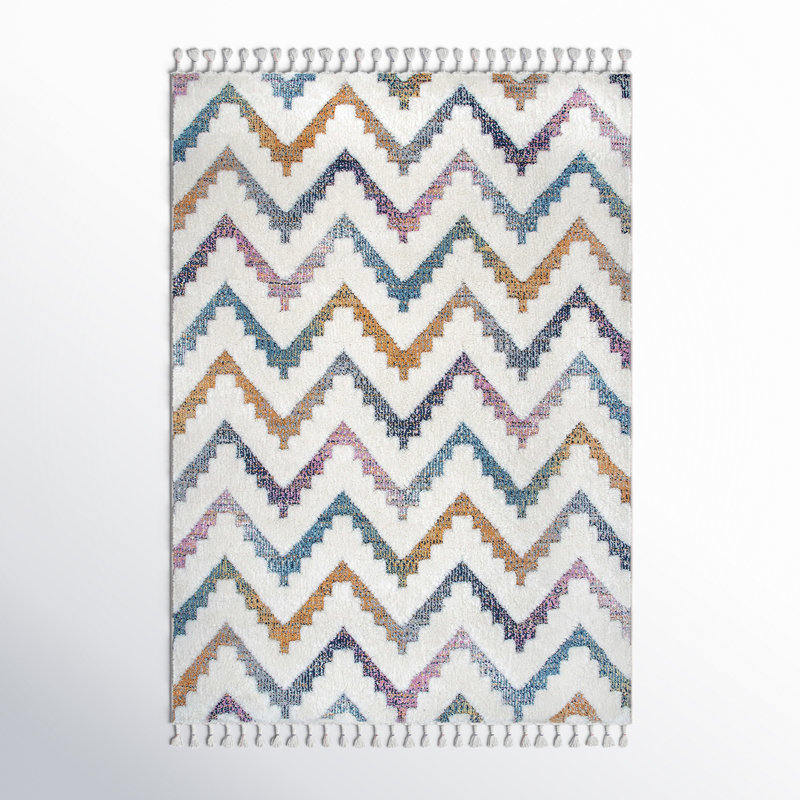 Mercedes MercedesPower Loom Chevron Area Rug , Rectangle 6'7" x 9'8"