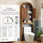 Armoire de rangement indépendante en arc de cercle au-dessus des toilettes-727734929