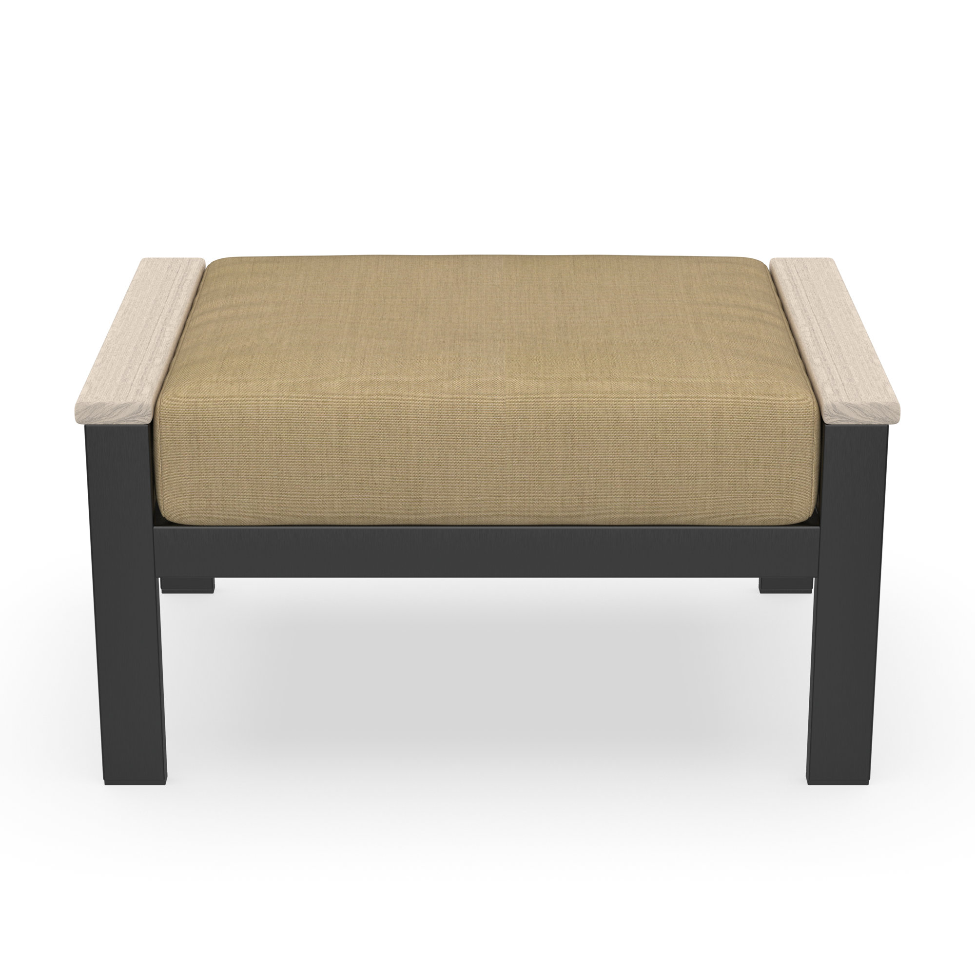Townsend Outdoor Ottoman with Sunbrella® Cushion, Canvas Heather Beige