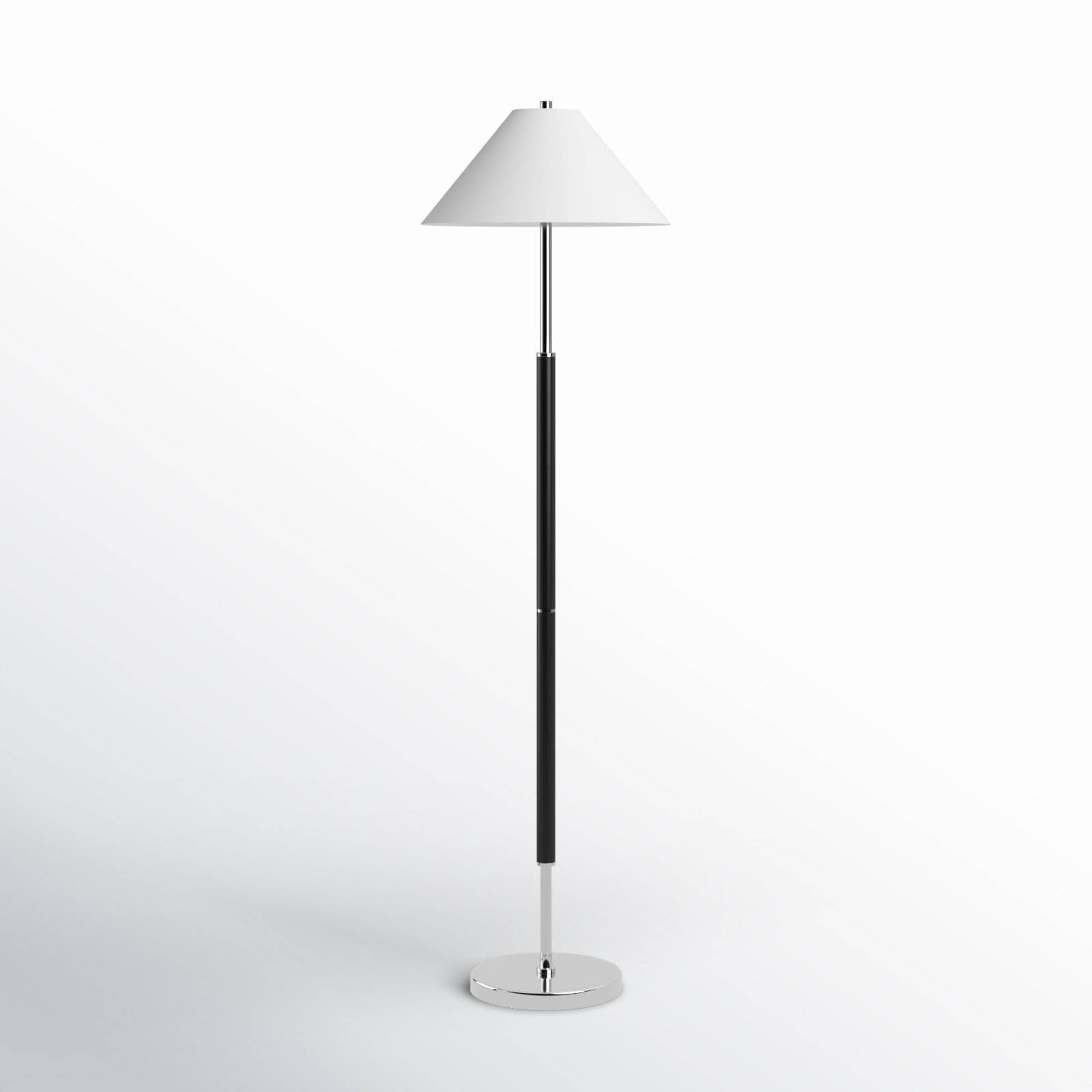 Vino 61.5'' Floor Lamp,  Matte Black/Polished Nickel