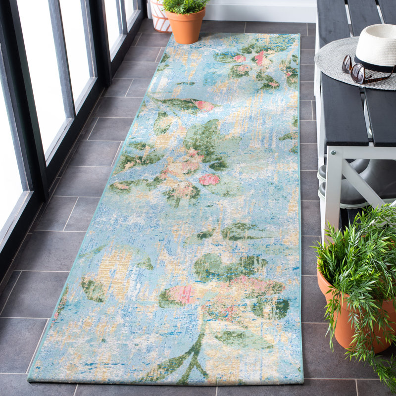 Tapis floral Barbados 500 Performance, Tapis de couloir 2 pi 8 po x 8 pi