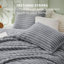 Ensembles d'édredon pour très grand lit - literie 3 pièces en molleton gris moelleux à double face, esthétique rayée confortable pour les chambres modernes et les chambres d'amis, décoration intérieure de luxe toutes saisons-100517523-100517524