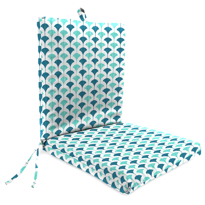 21" x 44" Outdoor Chair Cushion with Ties and Loop, Blue