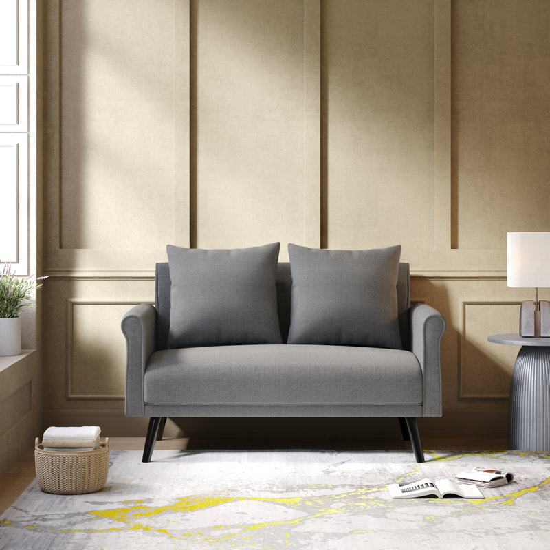 Fabric Reception Loveseat, Dark Blue