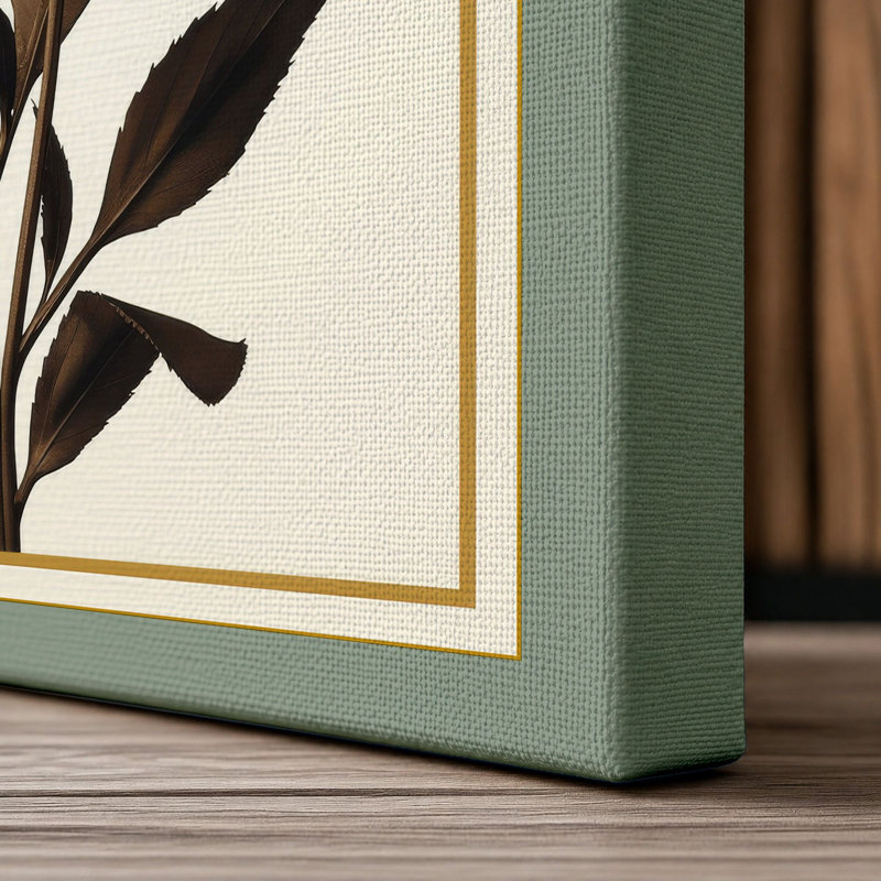 Carnation Studies Botanical - Wrapped Canvas, 24x16 - 61.0 x 40.6 cm, Sage Border