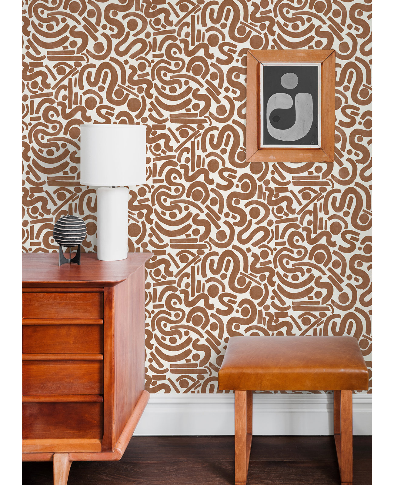 Peel & Stick Geometric Wallpaper, Orange