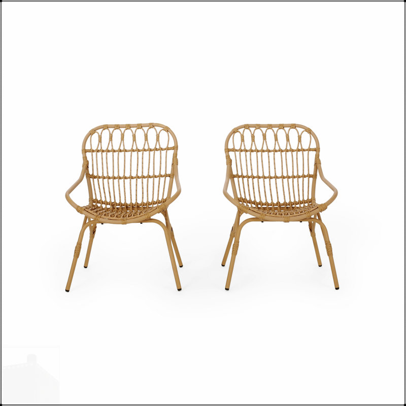 Chaises d'extérieur en osier Boho