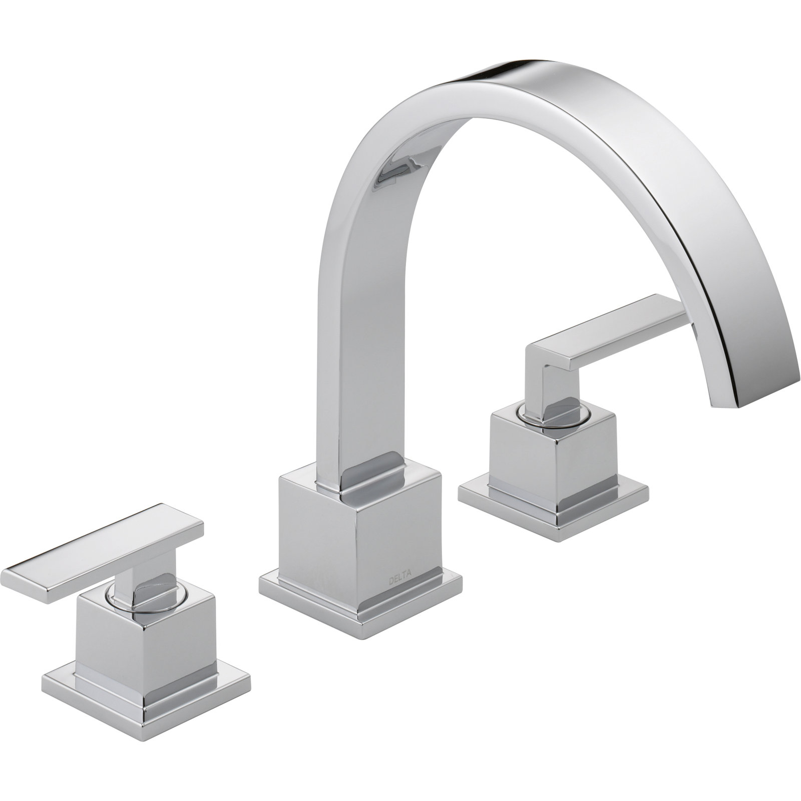 Vero Double Handle Deck Mounted Roman Tub Faucet Trim, Chrome