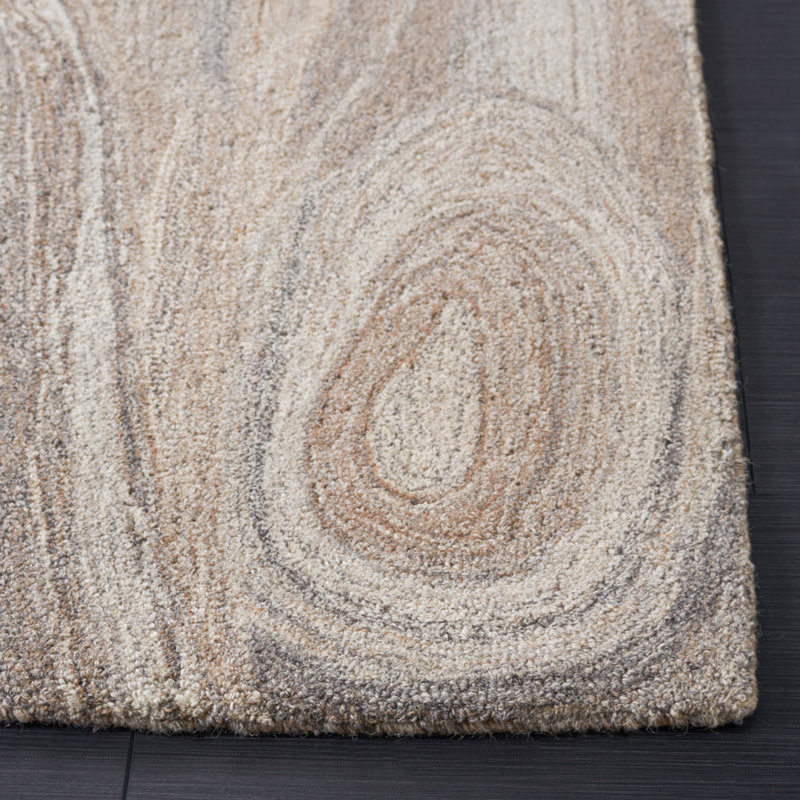 Charlie-Hannah Hand Tufted Wool Abstract Rug, Rectangle 8' x 10'