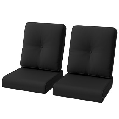 2-Piece Outdoor Deep Seat Cushion Set (4" Thick) - Fade-Resistant Olefin Fabric