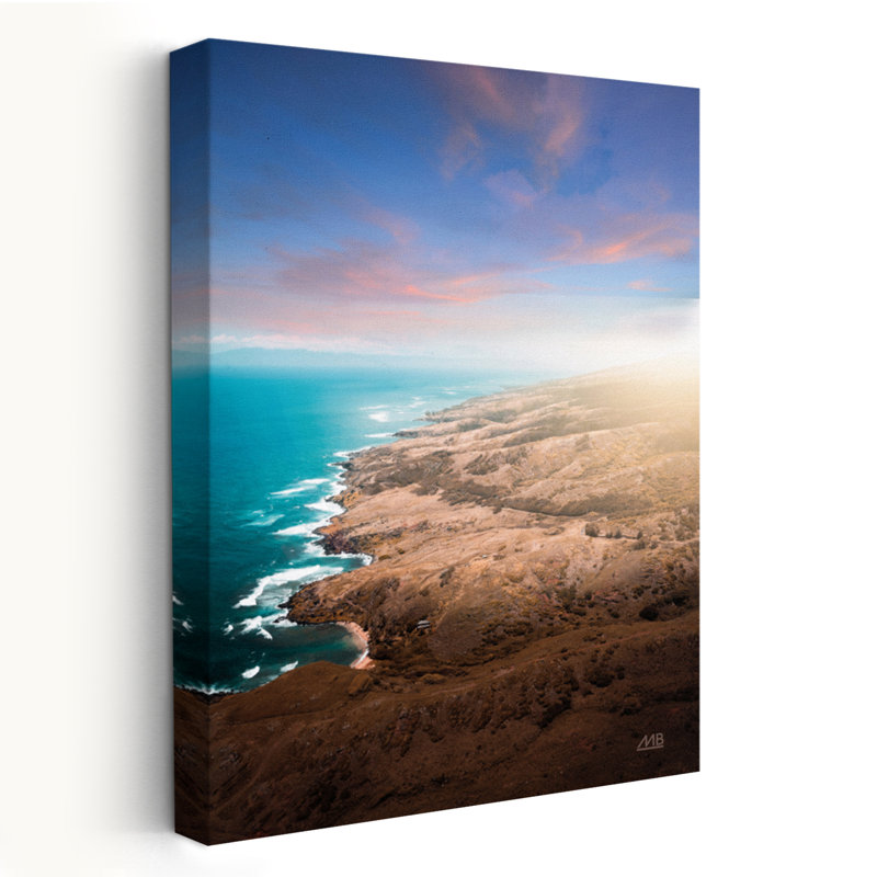 Vue sur les côtes hawaïennes et bleu turquoise, H 60 po x l 40 po