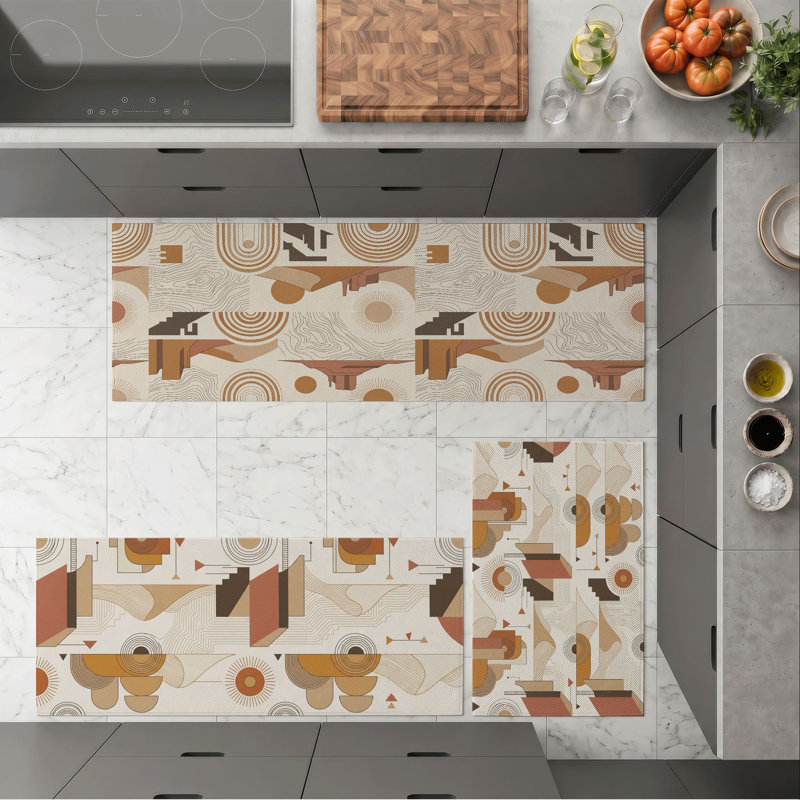 Tapis de cuisine géométriques antidérapants lavables