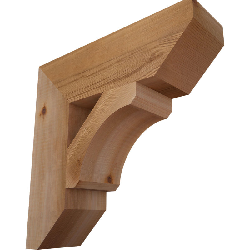 Support en bois / corbeau, Cèdre rouge de l'Ouest (lisse), H 14 po x l 3,5 po x P 14 po