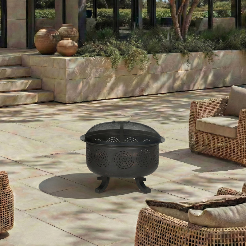 Round Iron Wood Burning Smokeless Fire Pit