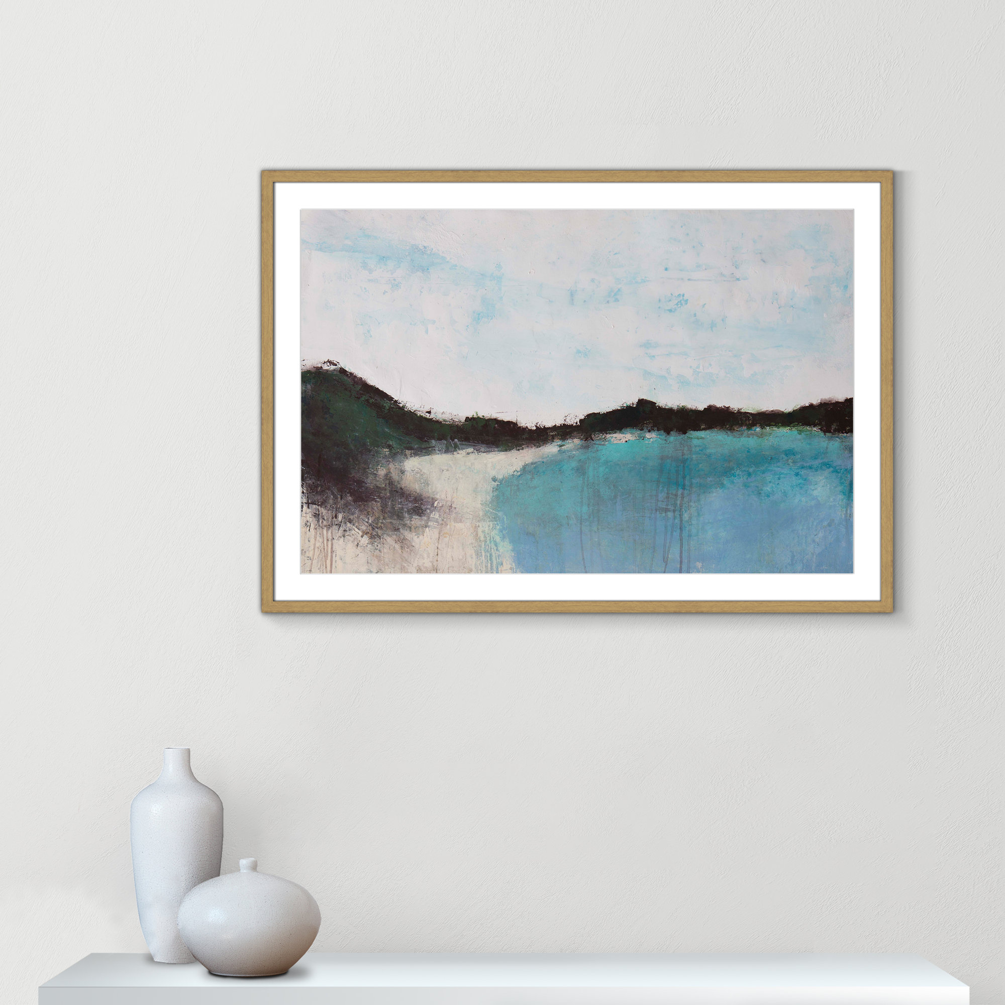 Mountainside Lakeview III by Filippo Ioco - Print, Natural Framed, 29.5" H x 41.5" W x 0.75" D