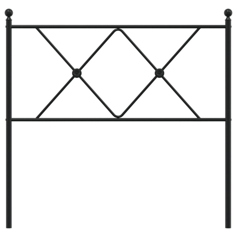 Metro Lane Metal Replace Headboard White 90Cm, Black, 90.5cm H x 95cm W x 3cm D