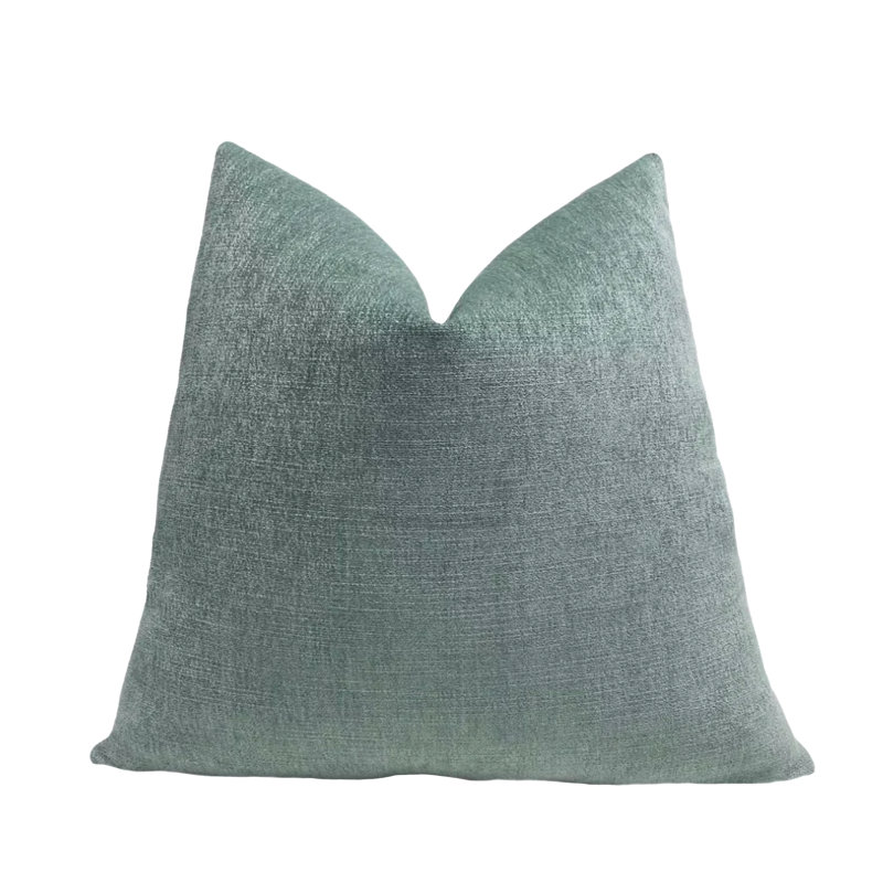 Solid Velvet Throw Pillow Cover, 22" x 22", Sage