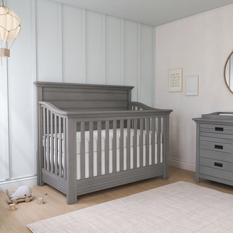 Waverly GREENGUARD Gold Certified 4 -in-1 Convertible Crib, Rustic Gray