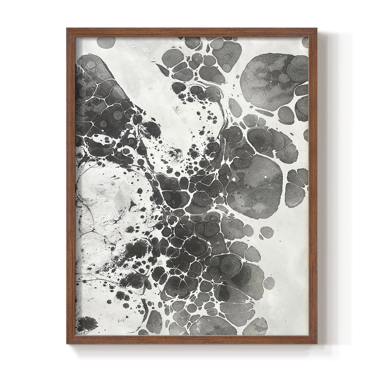Marbling III Framed Print - Solid Wood, Walnut, 30" H x 24" W