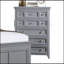 Commode de style transitionnel 1Pc Commode 9 tiroirs et boutons ronds en feutre avec tiroirs à roulement à billes à finition grise-95766697
